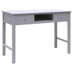 Schreibtisch 2 Schubladen und 1 Regal Ridok 110cm Massivholz Grau
