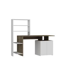 Schreibtisch, Schrank und Regal Kasini Naturholz und Weiß