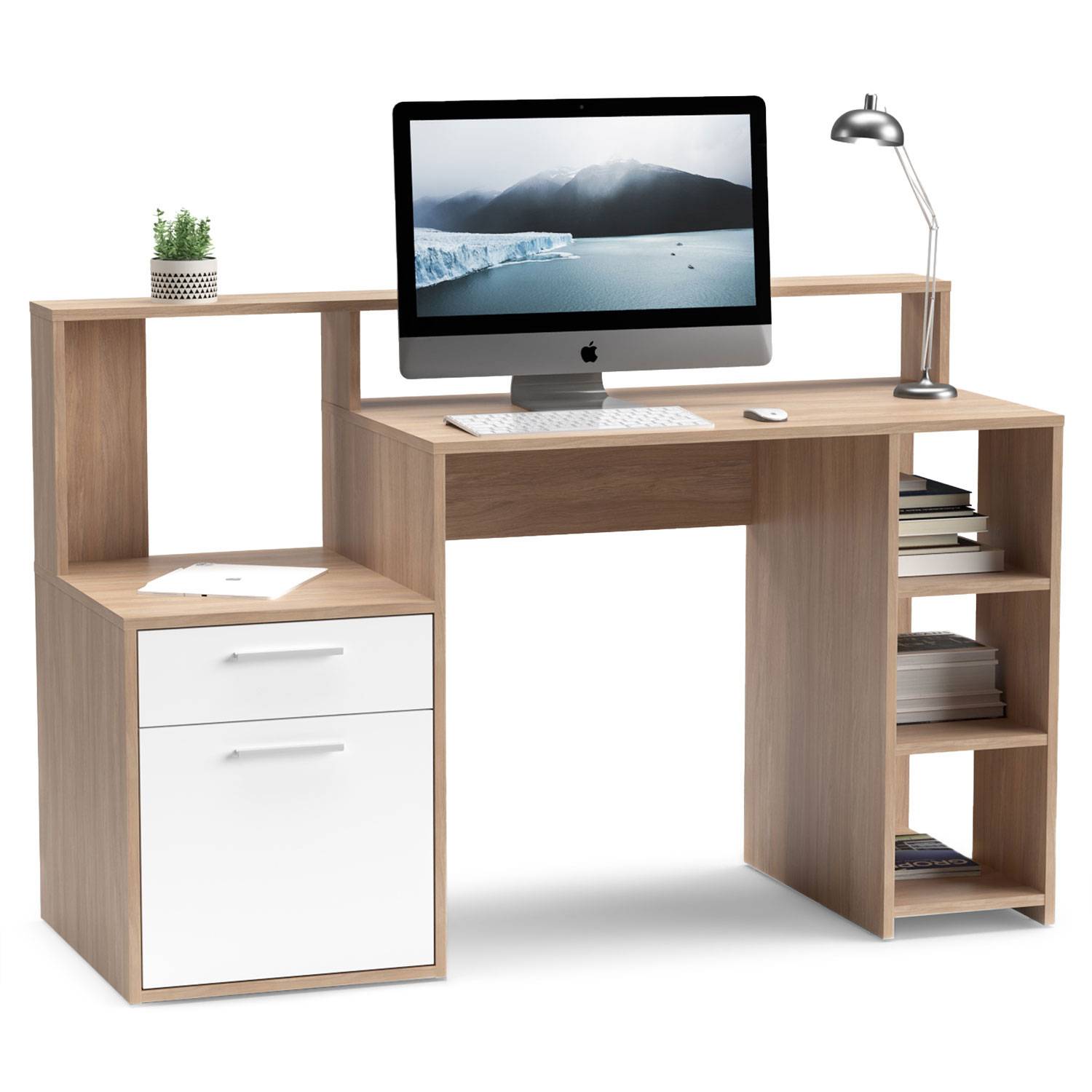 Bureau simple en bois blanc au meilleur prix
