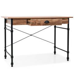 Schreibtisch mit Schublade Rwanda Holz und Schwarz