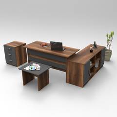Schreibtisch, Sideboard, Kommode und Couchtisch Busymo Dunkle Eiche und Grau