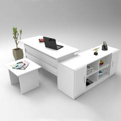 Schreibtisch, Sideboard und Couchtisch Busymo Weiß