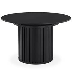 Table ronde extensible pied central style colonne Burkina 120-160cm Noir
