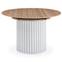Ausziehbarer runder Tisch mit zentralem Fuß im Stil einer Säule Burkina 120-160cm Sonoma-Holz und Weiß