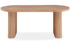 Tavolo ovale Burundi con gambe di design a colonna in legno di Sonoma