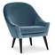 Scandinavische Dakota fauteuil van blauw fluweel