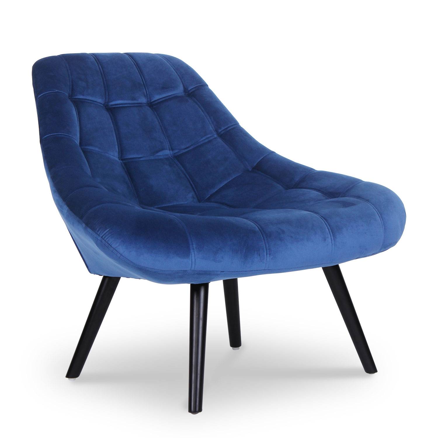 Danios fauteuil blauw fluweel