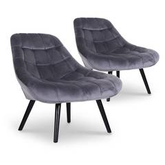 Set van 2 Danios grijs fluwelen fauteuils
