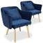 Set van 2 Scandinavische Dantes blauwe stoffen fauteuils