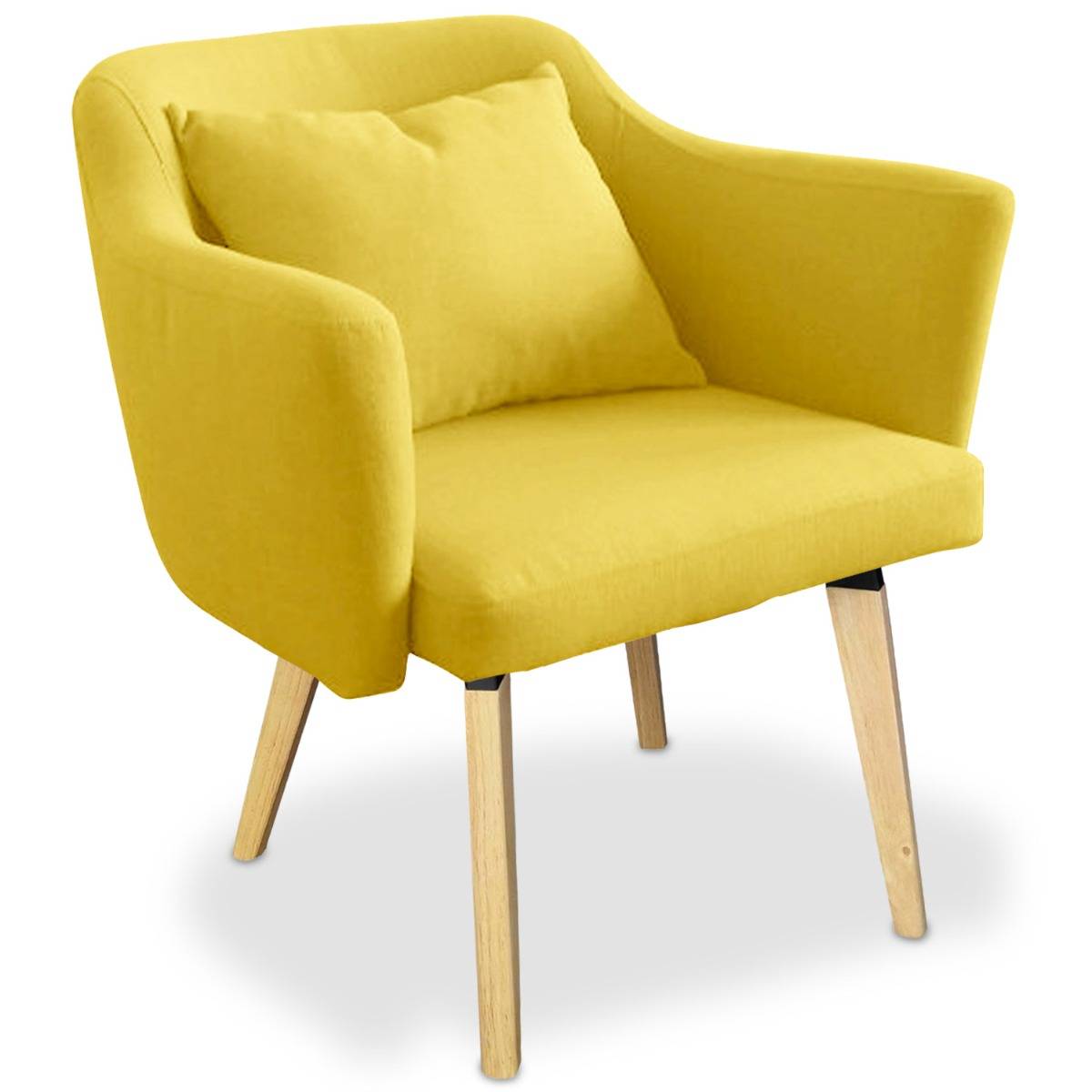 Woedend Beperken Burgerschap Set van 20 Scandinavische Dantes gele stoffen fauteuils