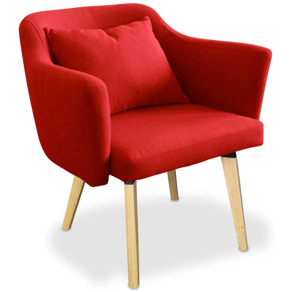 voor eeuwig Attent Welkom Scandinavische Dantes stoel / fauteuil rode stof