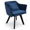 Scandinavische stoel / fauteuil Dantes blauw fluweel
