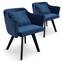 Set van 2 Scandinavische Dantes fauteuils van blauw fluweel