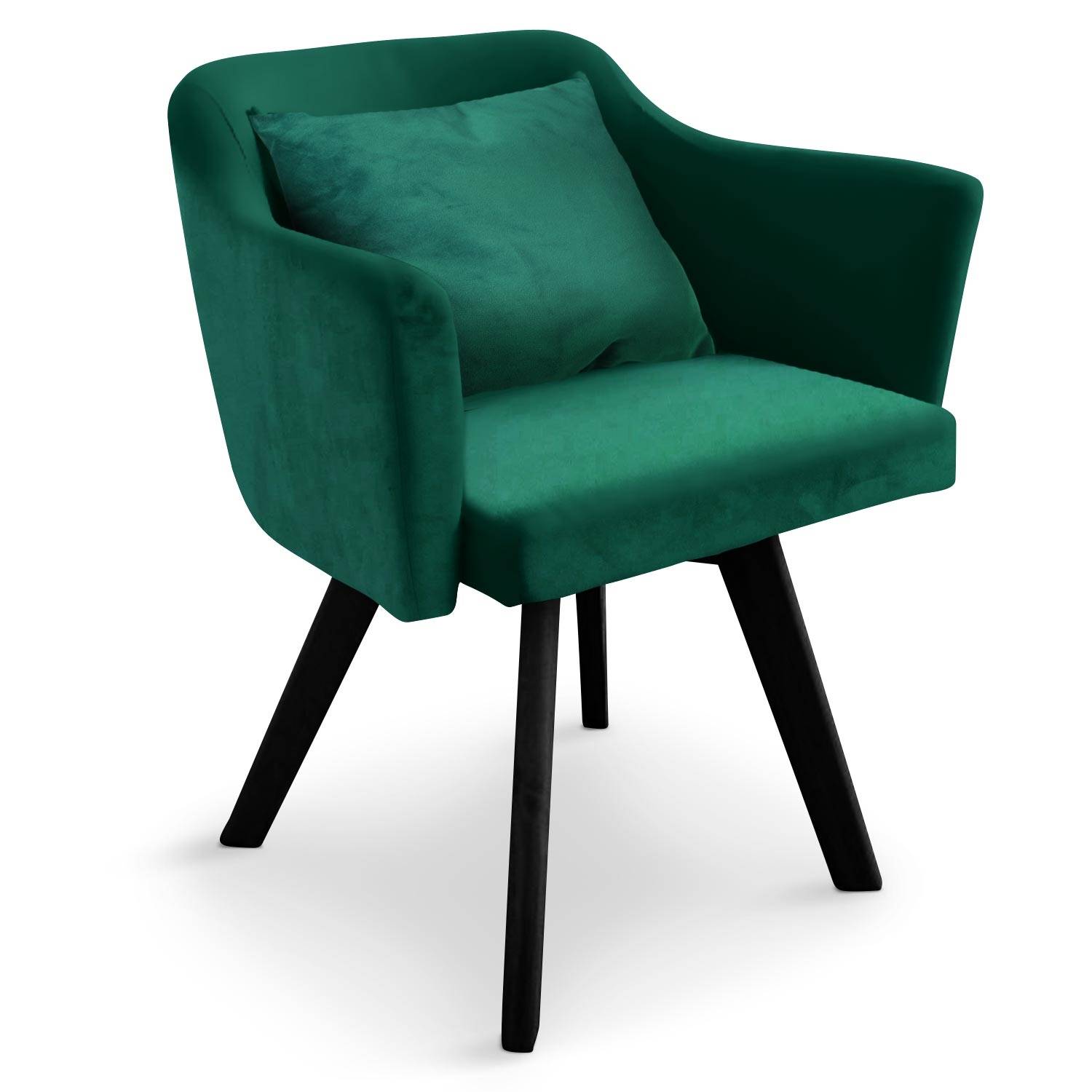 Scandinavische stoel / fauteuil Dantes groen fluweel