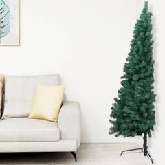 Platzsparende künstliche Weihnachtsbaumhälfte Zola H180cm Grün