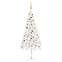 Mezzo albero di Natale bianco Hope H240cm con LED e palline dorate