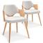 Set van 2 Dima Scandinavische stoelen in licht eiken en Beige Bouclette stof