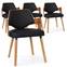 Set van 4 Dima Scandinavische stoelen in natuurlijk hout en zwart