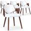 Set aus 4 skandinavischen Stühlen Dima Holz Haselnuss und Weiß