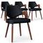 Set van 4 Dima Scandinavische stoelen in hazelnoot en zwart hout
