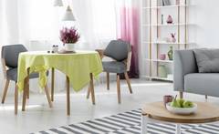 Set aus 6 skandinavischen Stühlen Dima Holz Vintage Grau