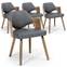Set aus 4 skandinavischen Stühlen Dima Holz Vintage Grau