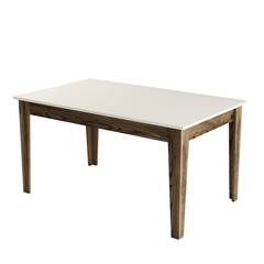 Set credenza e tavolo da pranzo in legno e bianco crema Kaltes