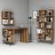 Schreibtisch-Set mit Bücherregal und Regal im Industriestil Officima Dunkles Holz