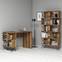 Schreibtisch-Bücherregal-Set im Industriestil Officima Dunkles Holz