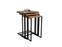 Set di 3 tavolini nidificanti Ineke in metallo nero e legno naturale