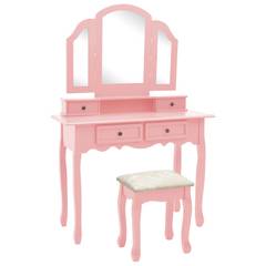 Lumine Set tavolino e sgabello in legno rosa