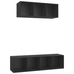 Set di mensole cubiche modulari 1x3 e 1x4 Dadou Nero