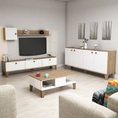 Blaz eiken en witte woonkamer meubelset