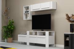 TV-meubel met 2 vrijhangende planken Avera Wit