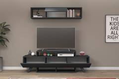 Savi Antraciet TV-meubel met wandplank
