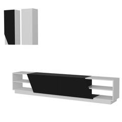 Herold TV-Ständer und 2 Regale aus weißem und schwarzem Holz