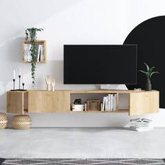 Lubis TV-meubel en boekenkast Licht eiken