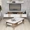 Chanez Wood and White TV-meubel en salontafel en plankenset