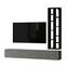 TV-opbergcombinatie voor wandmontage Insimul bank open plank Melamine grijs en zwart