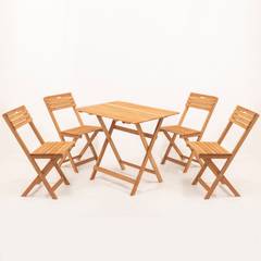 Gartentisch mit 4 Stühlen Lukas Massiv Buche Natur