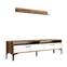 Varnus TV-meubel en wandplank in naturel en wit hout en zwart metaal