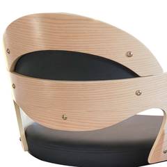 Set di 2 sedie scandinave Estel in legno naturale e nero