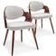 Set aus 2 skandinavischen Stühlen Estel Holz Haselnuss und Stoff Bouclette Beige