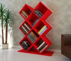 Cubicus boekenplank H129 cm Melamine Rood