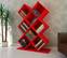 Libreria Cubicus H129 cm Melamina Rosso