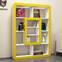 Scaffale libreria Infula con bordo H170 cm Melamina e plastica bianca e gialla