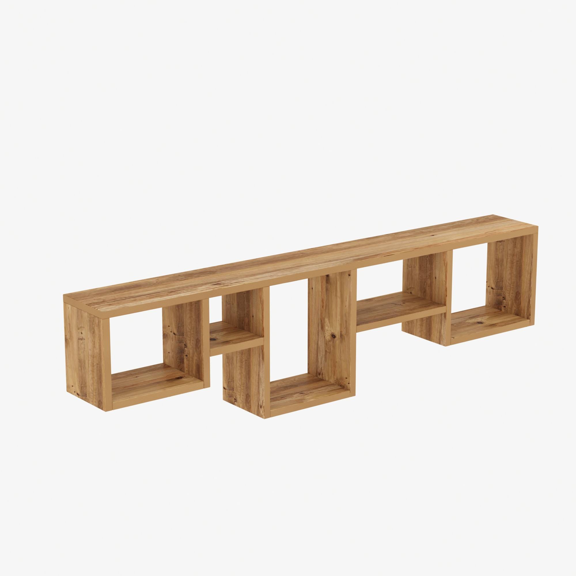 Porte-assiettes horizontal à accrocher au mur en bois de pin massif