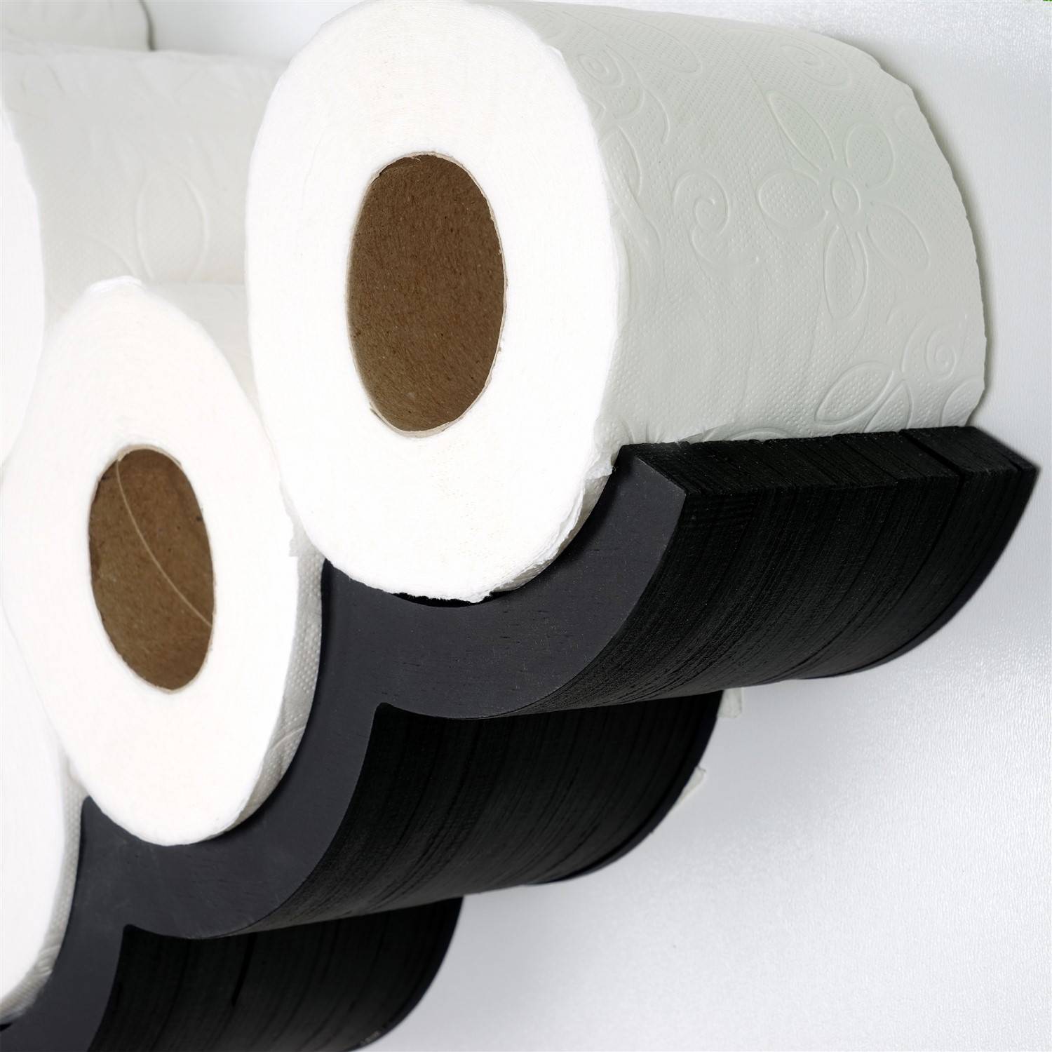 Étagère pour papier toilette Arnoult L62cm Bois Noir
