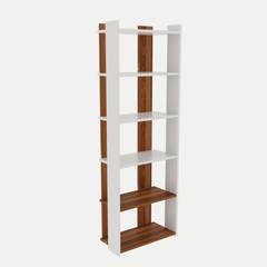 Biard Bücherregal Regale L63xH180cm Weiß und dunkles Holz