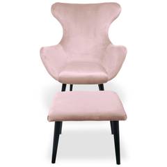 Fauteuil Geo Velours Rose